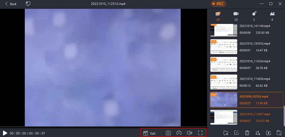 View and Edit the Recording